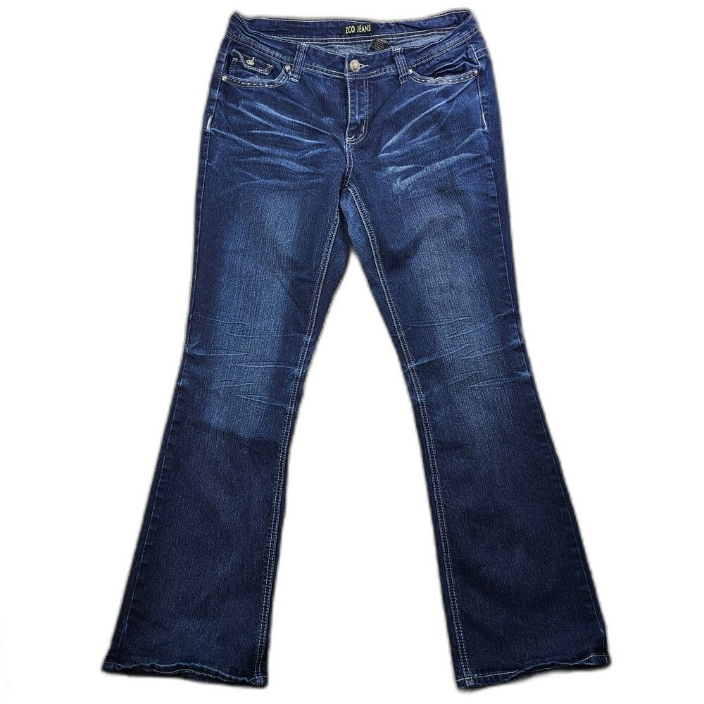 ZCO Boot Cut Stitch Flap Embroidered Pocket Jeans Dark Wash Women's Size 16